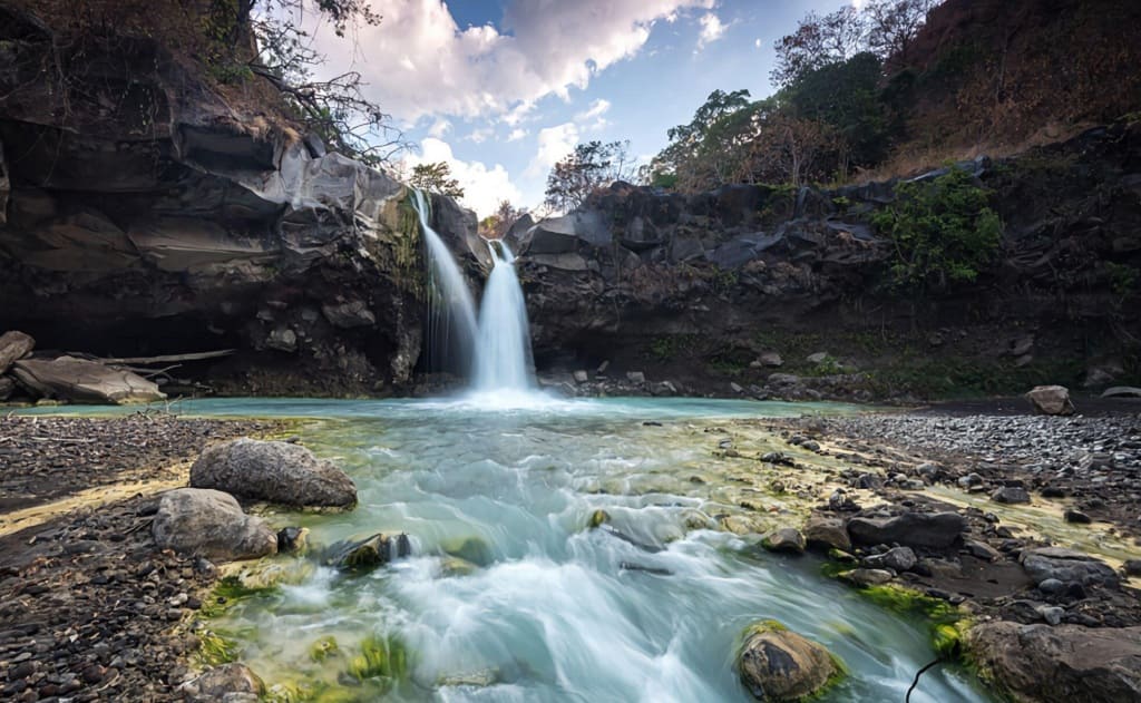 Mangku Sakti Waterfall, Natural Beauty at the Foot of Mount Rinjani-Indonesia
