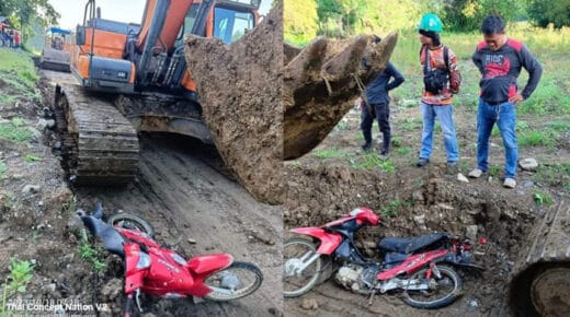 Foto Suzuki Smash pascadigilas Excavator. foto: tangkapan layar facebook
