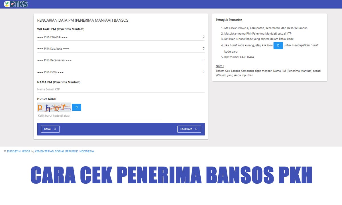 Cara Cek Penerima Bansos PKH - Ngenelo.net
