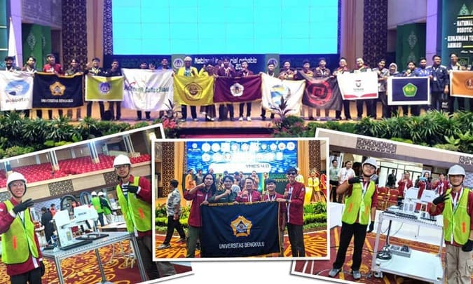 Tim Fakultas Teknik Unib Juara I Kontes Robotik Industri Nasional 2025. Foto Dok Unib - Ngenelo.net