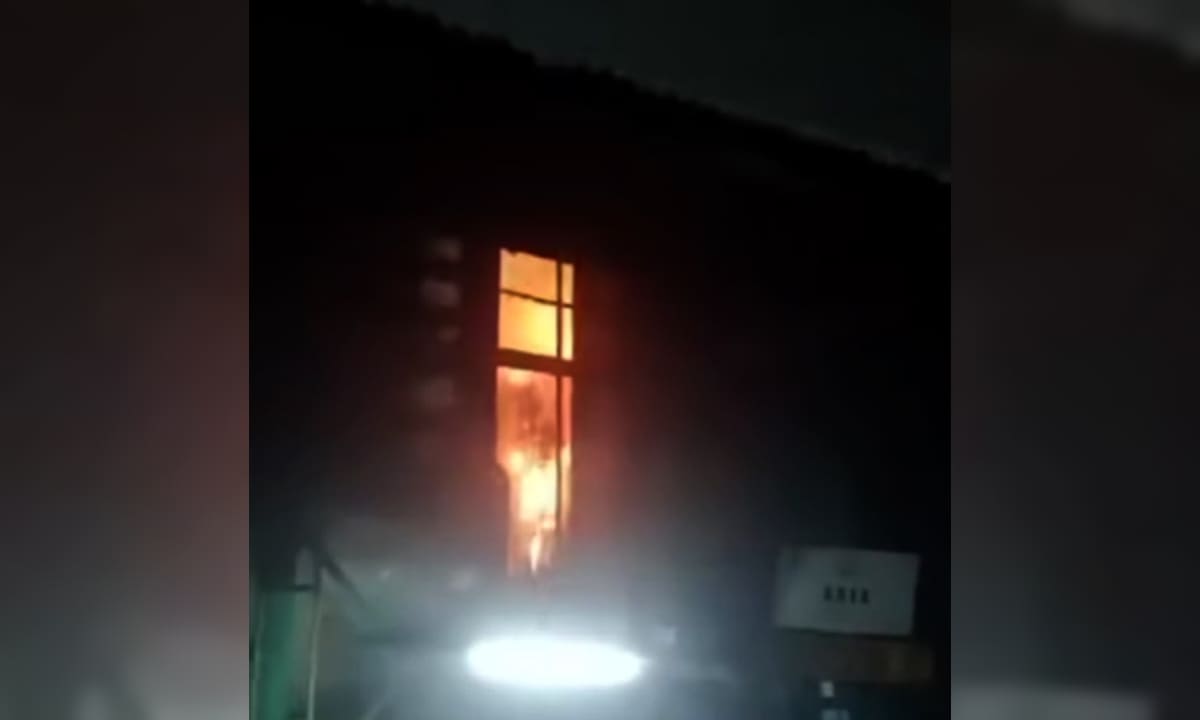 Kebakaran PT Sandabi Indah Lestari, Video Viral Beredar di Medsos. Foto tangkapan layar Ngenelo.net
