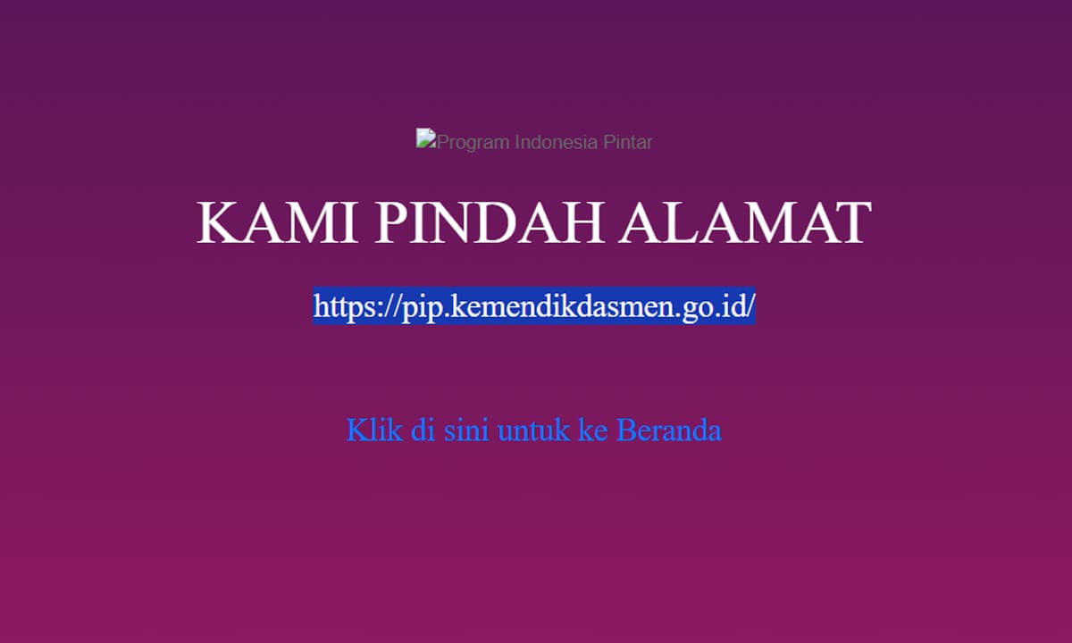 Link Cek PIP Pindah Alamat