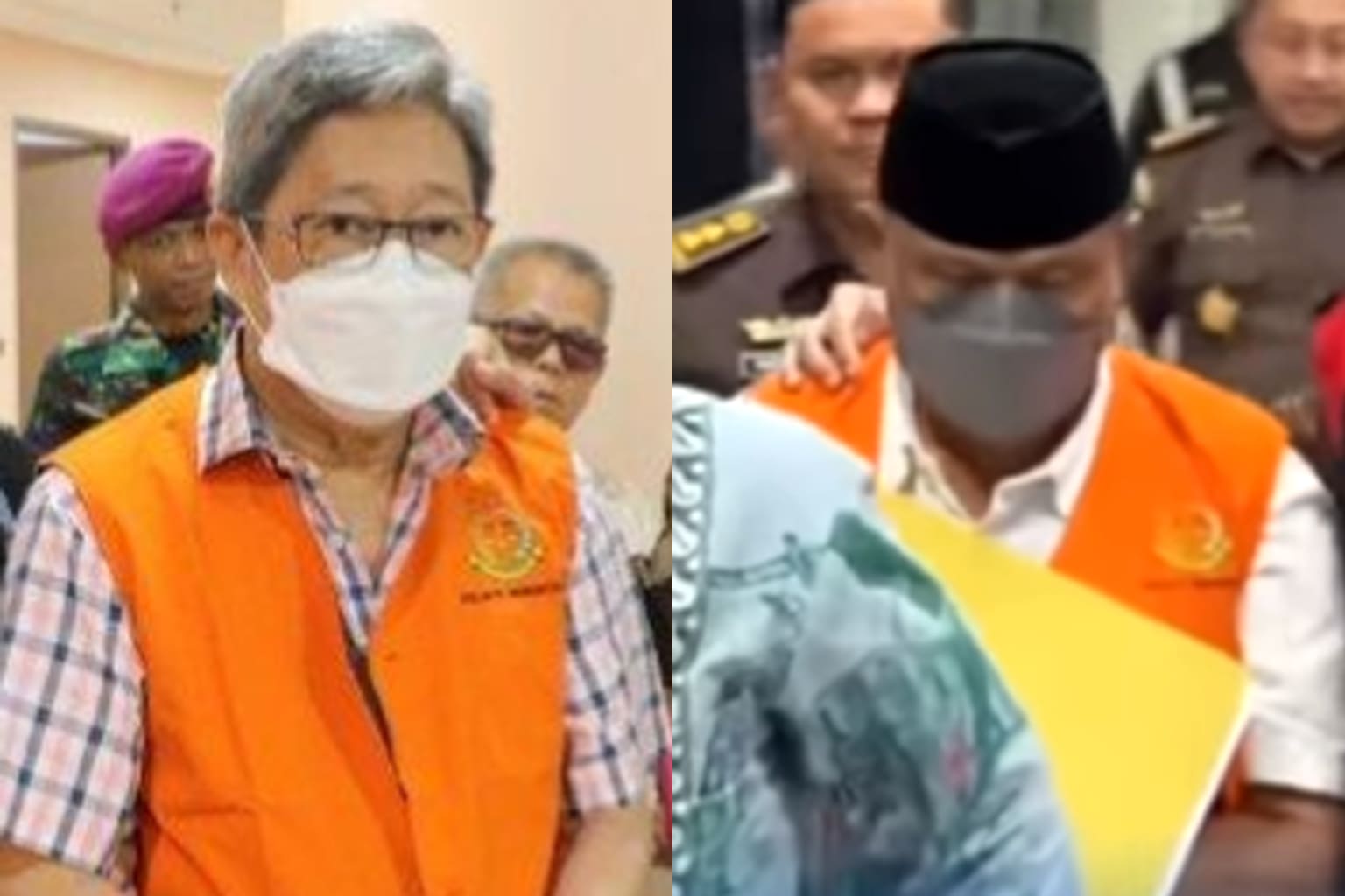 Direktur Utama PT Tigadi Lestari (kiri), Kurniadi Benggawan, yang di tetapkan sebagai tersangka kasus Mega Mall menyusul mantan Wali Kota Bengkulu, Ahmad Kanedi.