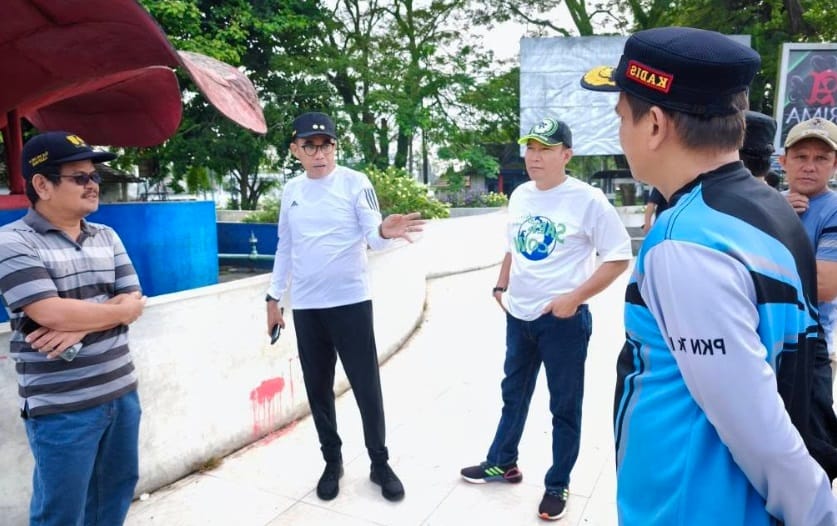 Kadis PUPR Dampingi Bupati Cek Taman Santoso, Bakal Direvitalisasi