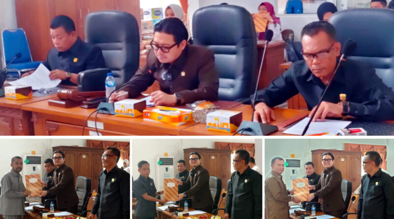 Tiga komisi DPRD Kepahiang serahkan laporan pembahasan RPJMD 2025-2029.