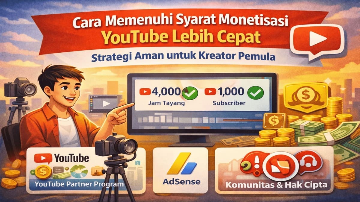 Cara memenuhi syarat monetisasi YouTube dengan cepat