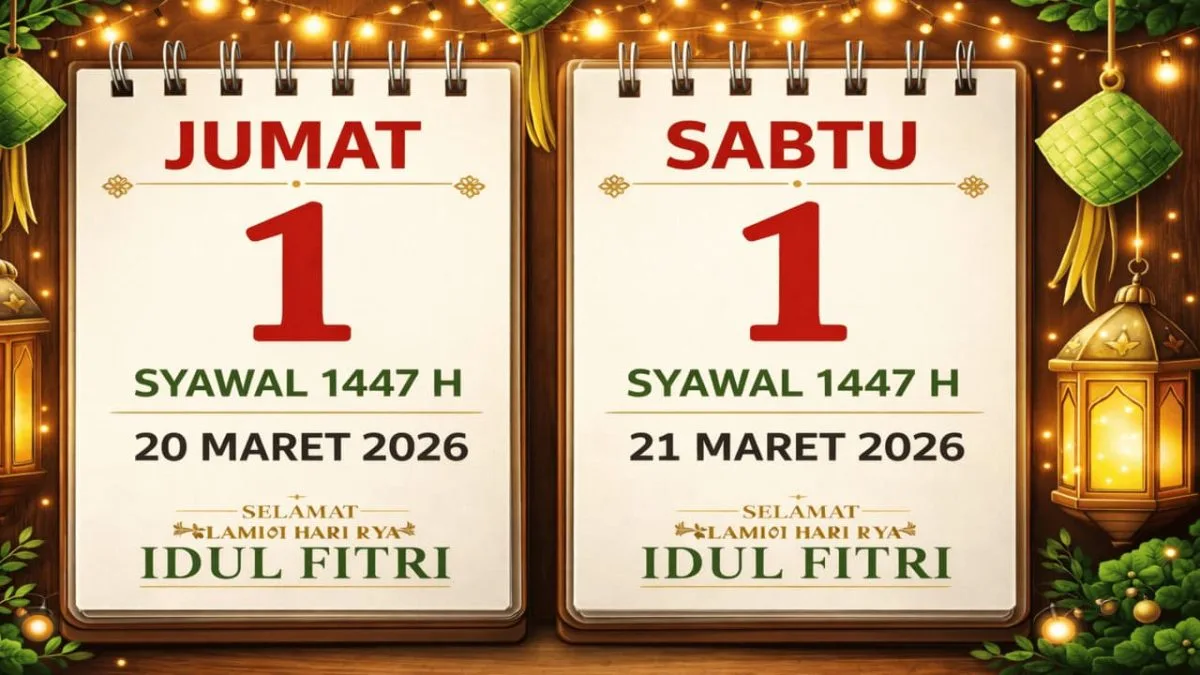 Kalender 1 Syawal 1447 H Idul Fitri 2026