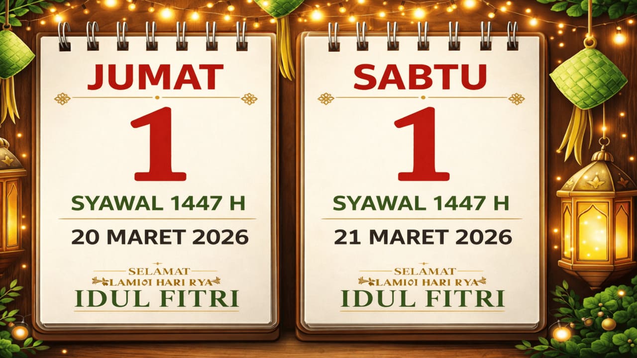 Kalender 1 Syawal 1447 H Idul Fitri 2026