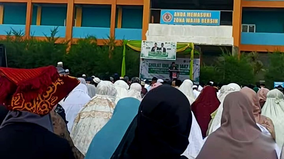 Muhammadiyah Rejang Lebong menggelar salat Idul Fitri di 6 titik. Foto salat Idul Fitri di Universitas Muhammadiyah Bengkulu.