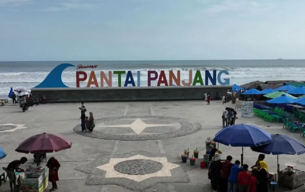 Beautiful Sunset on Bengkulu Long Beach, Indonesia