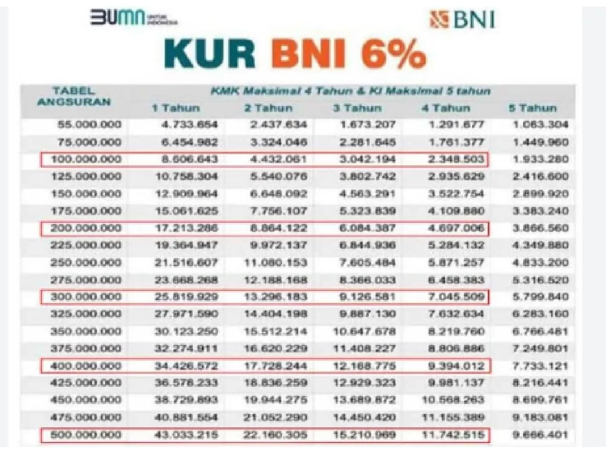BURUAN! KUR BNI September 2023 Pinjaman Rp250.000.000 Cicilan Rp4 Jutaan