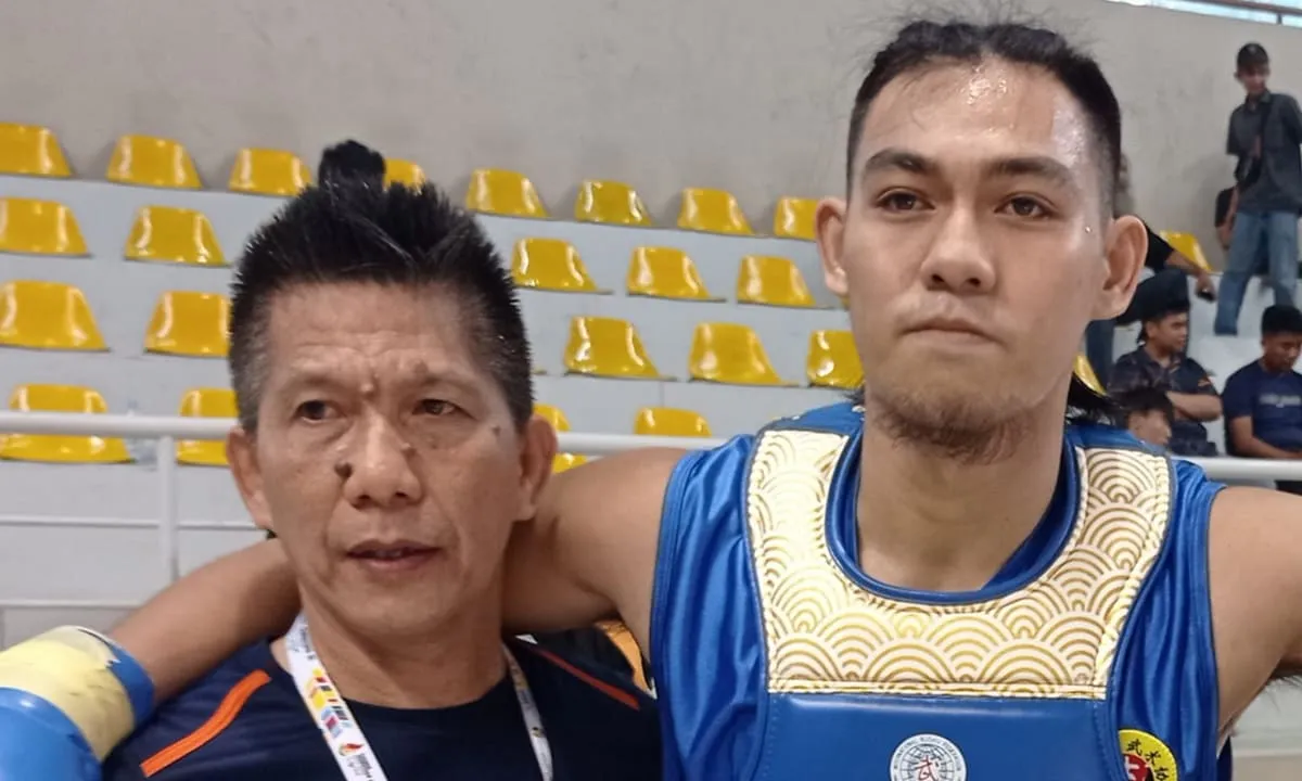 Denni Daffa (kanan) atlet whusu yang berhasil meraih tiket PON 2024 ke XXI Aceh - Sumut.(foto/doc)