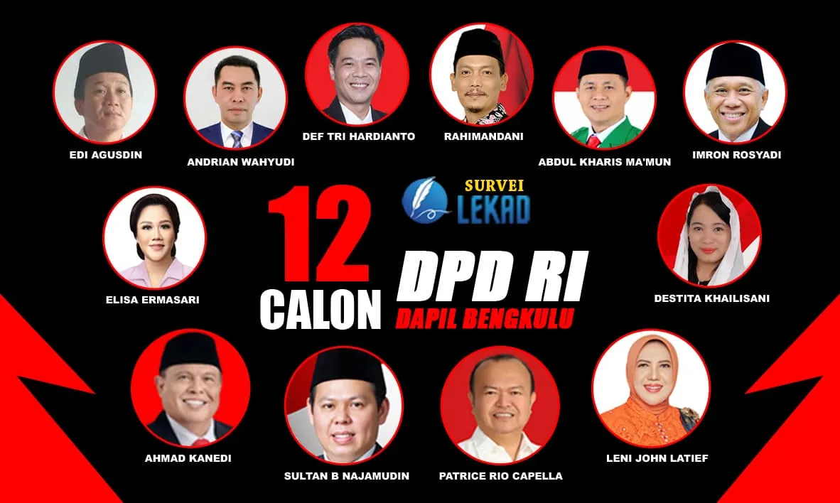 12 calon DPD RI dapil provinsi Bengkulu.
