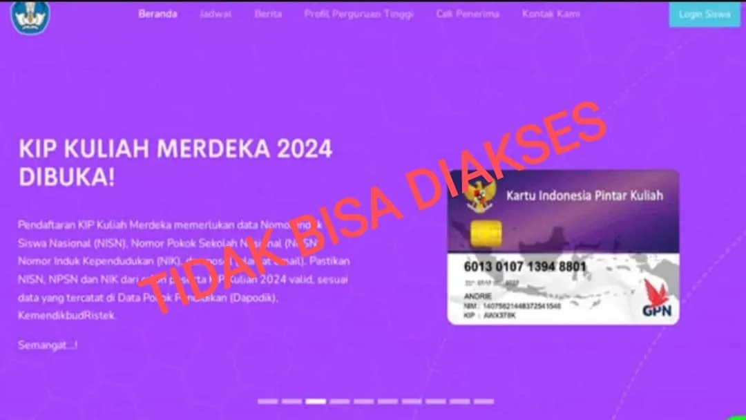 Dampak lumpuhnya PDNS2, Layanan KIP Kuliah ikut terganggu.