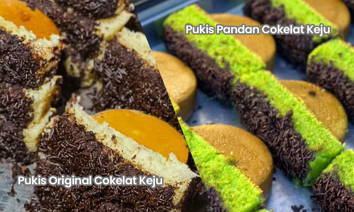 Pukis Original Cokelat Keju dan Pukis Pandan Cokelat Keju