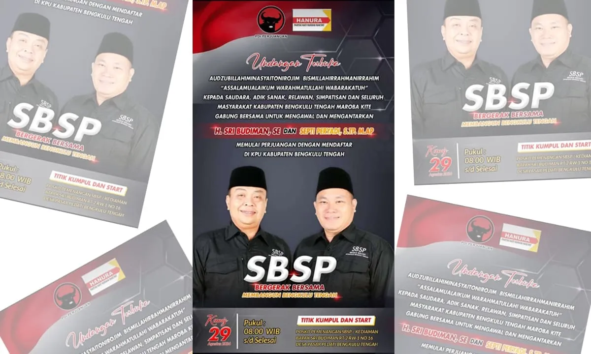 Sri Budiman - Septi Peryadi Besok akan mendaftar ke KPU Bengkulu Tengah