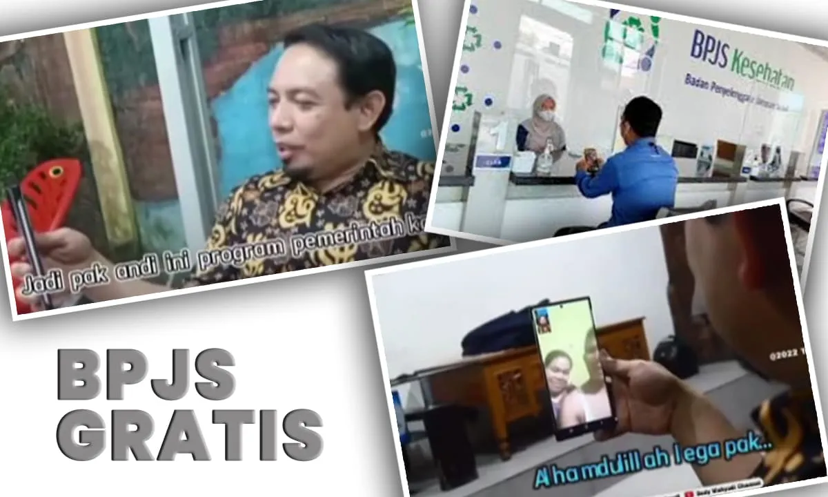 Dedy Wahyudi dalam video call dengan Andi, warga yang mengucapkan terima kasih atas manfaat BPJS gratis.