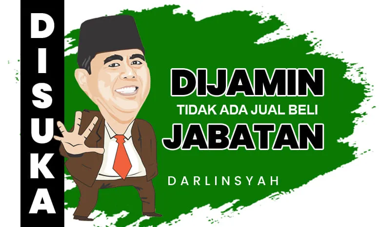 Ketua tim pemenangan DISUKA, Darliansyah menegaskan paslon Dani Hamdani – Sukatno jika terpilih tidak ada praktek jual beli jabatan.