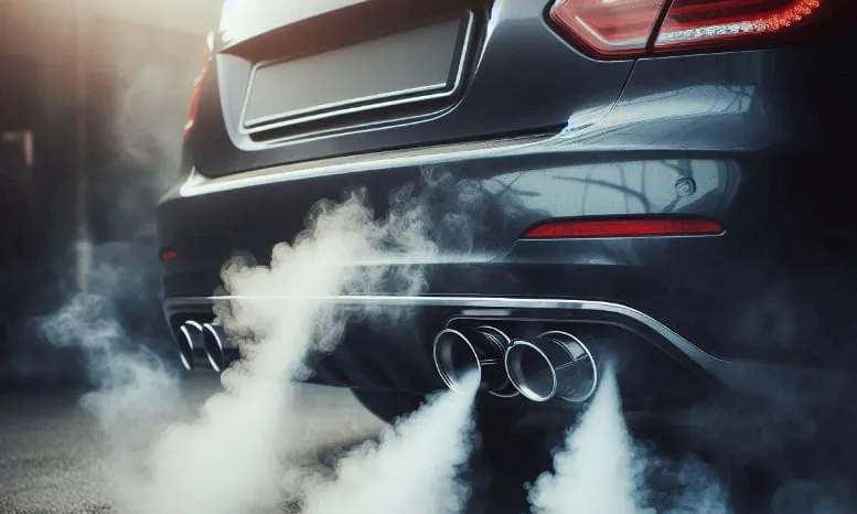 Dampak BBM Oplosan Bisa Bahaya, salah satu ciri-cirinya adalah knalpot berasap.