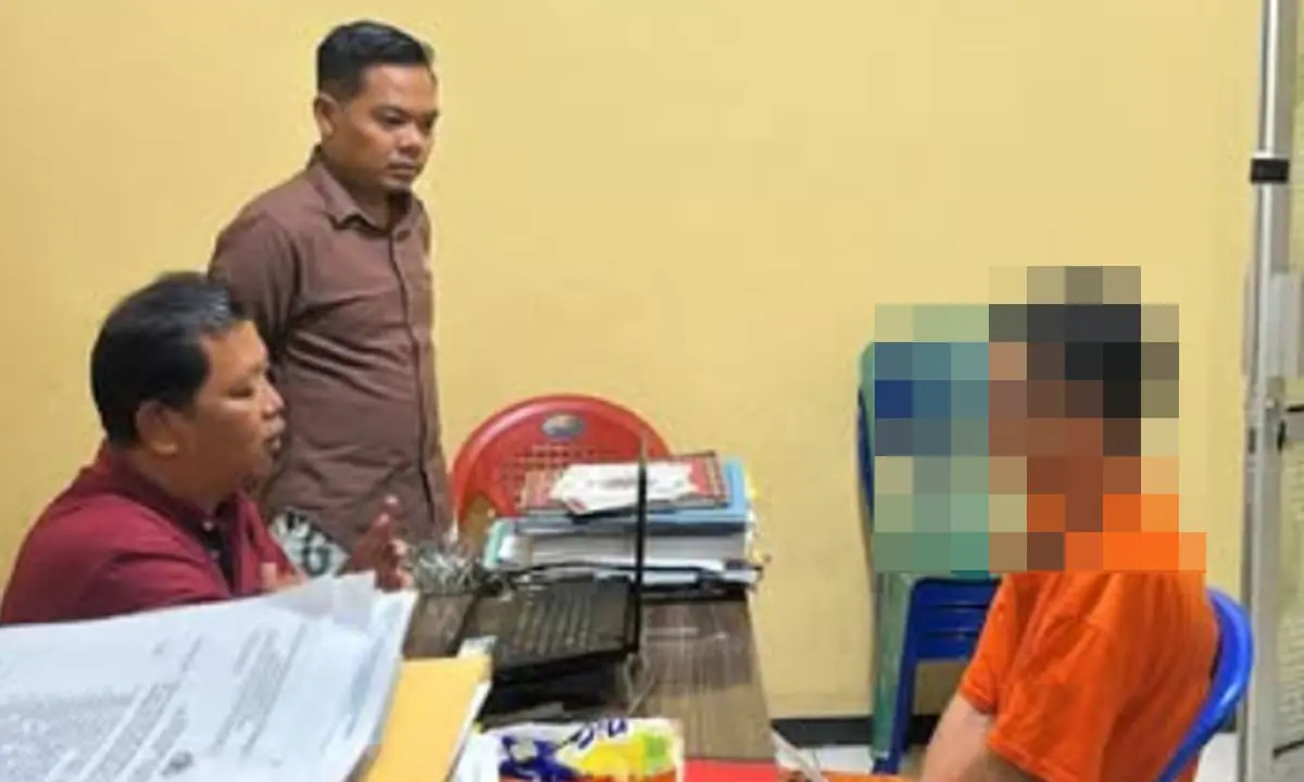 Cabuli murid 11 kali, JM (33) Oknum Guru Honorer di Bengkulu Utara tengah menjalani pemeriksaan. Foto-Ist