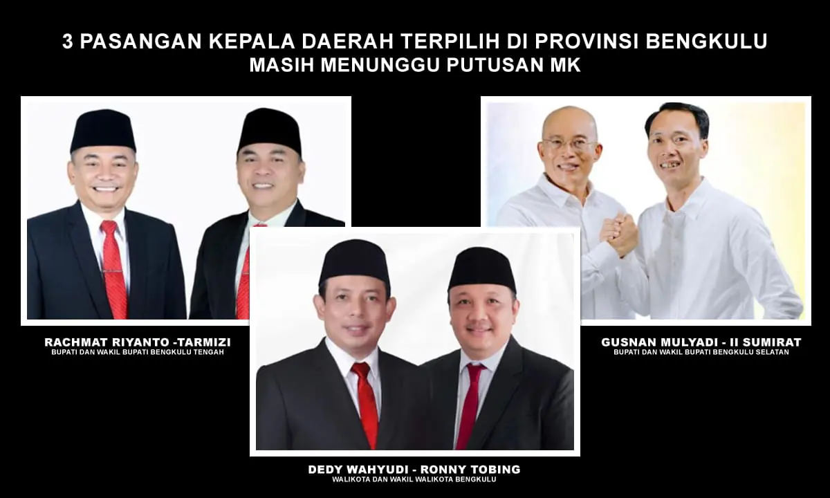Pelantikan Kepala Daerah Bengkulu terpilih, 3 pasangan masih menunggu putusan MK - Ngenelo.net
