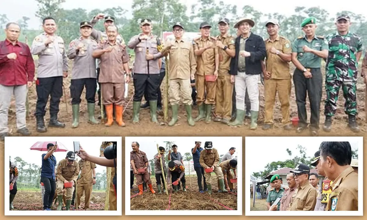 Polres Kepahiang Bersama Pemerintah Kabupaten Kepahiang Laksanakan Penanaman Jagung Serentak dalam Program Nasional 1 Juta Hektar.