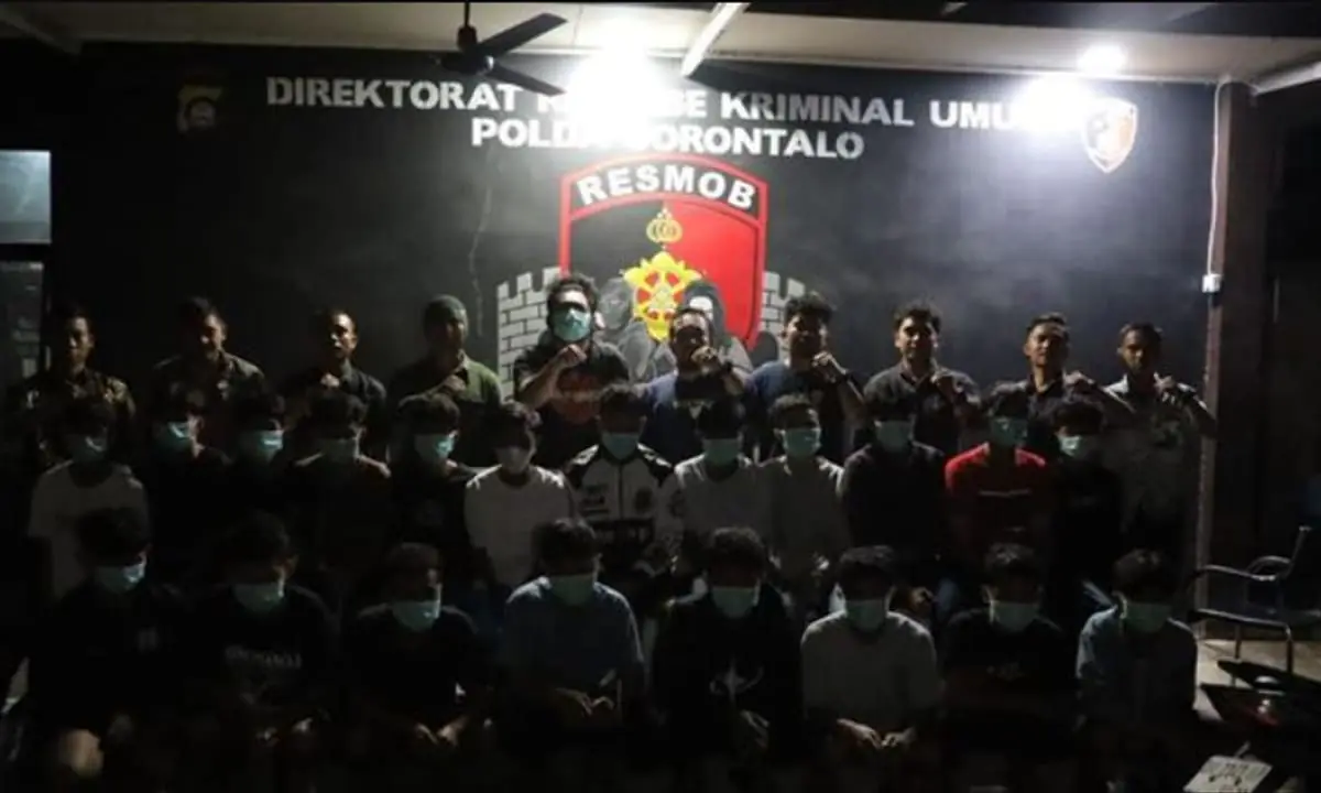 ABG Gorontalo Diperkosaan 20 Pria, Tim Resmob Polda Gorontalo menangkap 20 pelaku pemerkosaan gadis ABG. Dokumen Istimewa