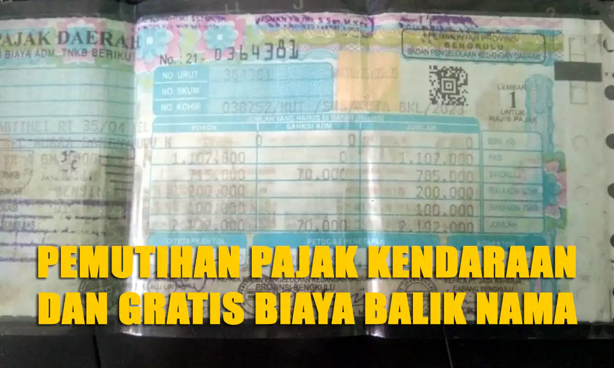 Pemutihan Pajak Kendaraan 2025, Diskon dan Gratis Balik Nama - Foto Ngenelo.net