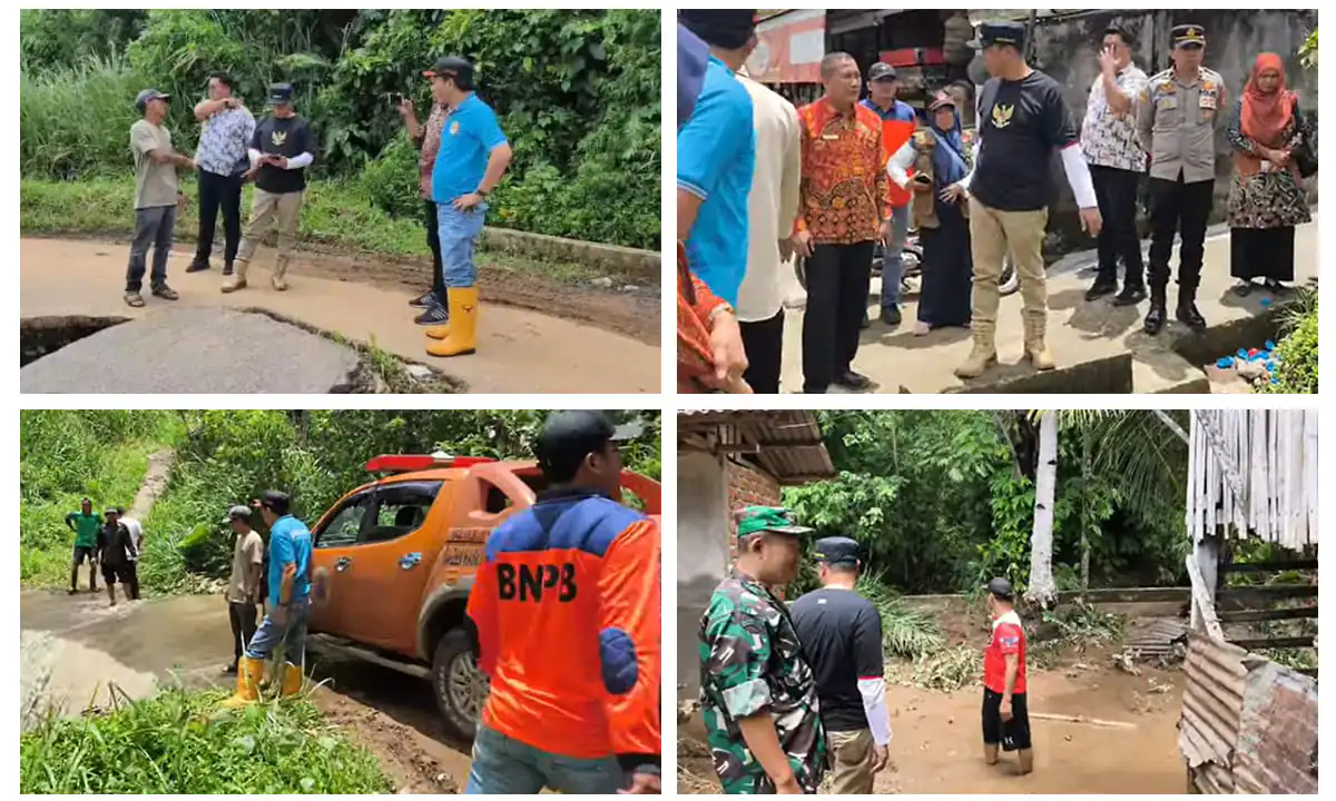 Bupati Kepahiang Zurdi Nata dan Rombongan Saat Meninjau Lokasi Terdampak Bencana Banjir dan Longsor.