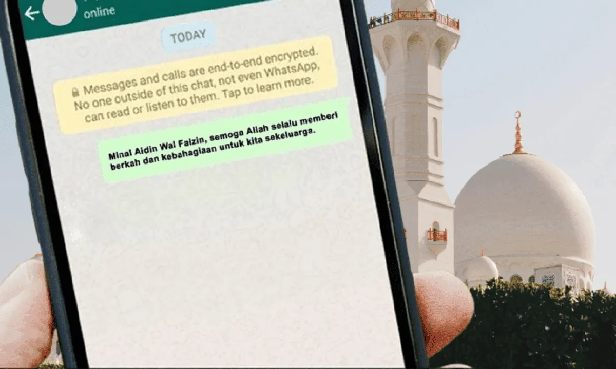 Ilustrasi Ucapan Minal Aidin Wal Faizin Mohon Maaf Lahir dan Batin untuk Media Sosial Idul Fitri 1446 H - Ngenelo.net