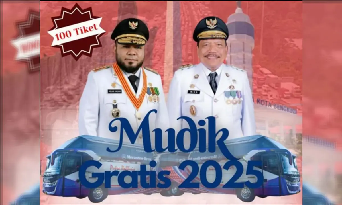 Mudik Gratis Pemprov Bengkulu 2025 menyediakan 100 tiket bekerja sama dengan PO Putra Rafflesia. Foto Ist - Ngenelo.net