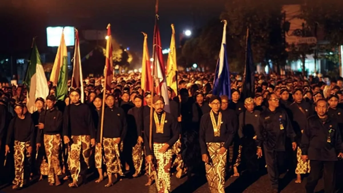 Mubeng Beteng, Hajad Kawula Dalem Keraton Yogyakarta di malam 1 Suro 2025.