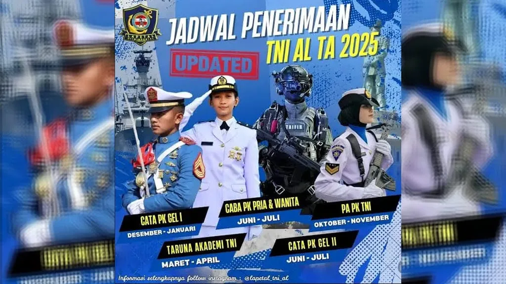 TNI AL saat ini membuka rekrutmen Tamtama PK Gelombang II tahun 2025.