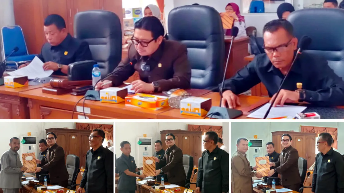 Tiga komisi DPRD Kepahiang serahkan laporan pembahasan RPJMD 2025-2029.