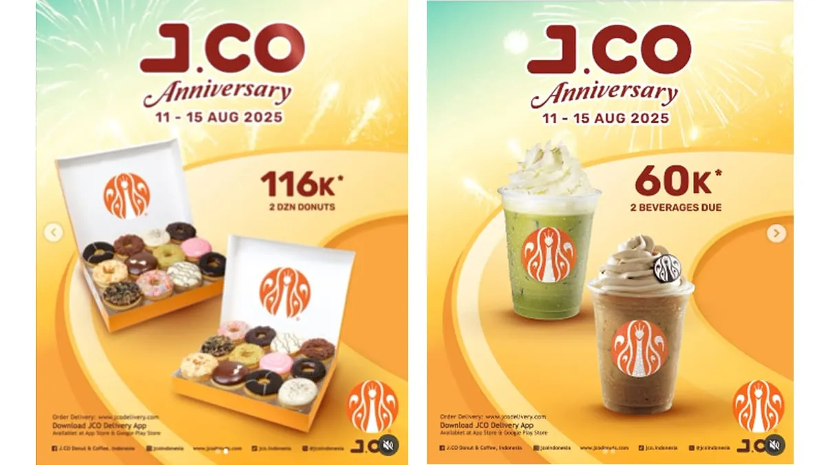 Promo JCO Agustus banjir diskon donat dan kopi.