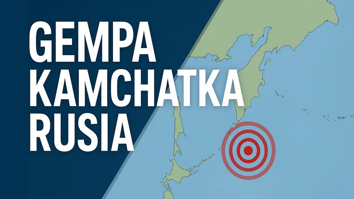 Gempa berkekuatan Magnitudo 7,4 mengguncang lepas pantai Kamchatka wilayah Timur Jauh Rusia pada Sabtu 13 September 2025.