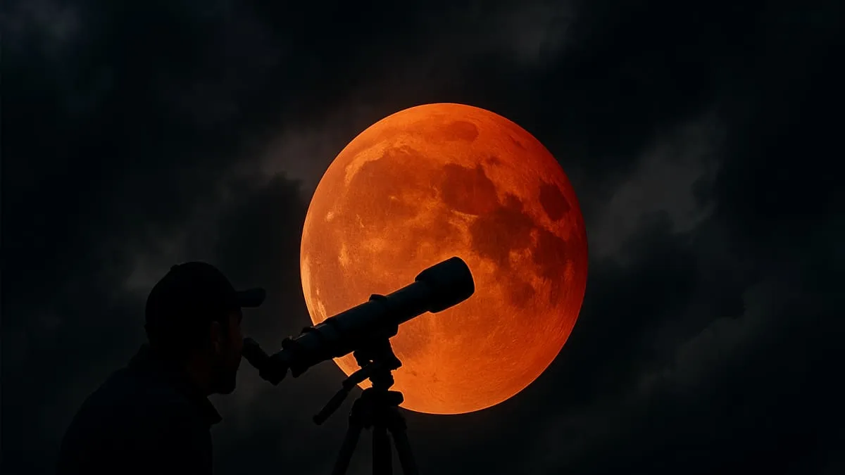 Tata cara salat gerhana bulan. Foto Ilustrasi Blood Moon - Ngenelo.net