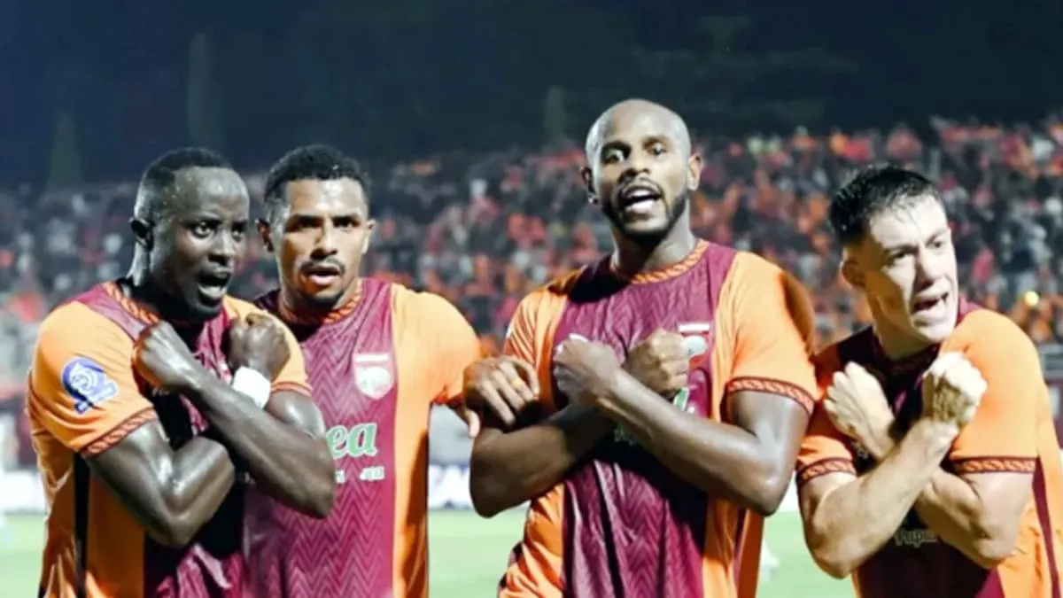 Borneo FC berhasil menumbangkan Persik Kediri 2-0 di Stadion Segiri, Samarinda Sabtu 18 Oktober 205. Pemain Pesut Etam saat melakukan selebrasi, Foto Dok Instagram Samarindamdsos.
